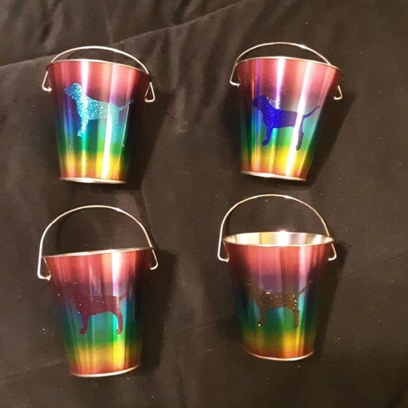 Victoria's  Secret Pink Ombre Tin Pail 4.38 in. × 2.75 in. × 4.63 in. - Picture 2 of 4